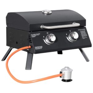 Lille mobil gasgrill til udendørs brug, sort